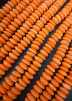 Ashanti Glass Rondelle Beads – Vibrant Orange Recycled Glass Beads | Large Hole African Glass Beads Handcrafted in Ghana