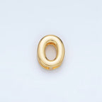 24K Gold Filled 10mm Chubby Minimalist Alphabet Letter Initial Personalized Bead | A1578-A1590