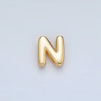 24K Gold Filled 10mm Chubby Minimalist Alphabet Letter Initial Personalized Bead | A1578-A1590