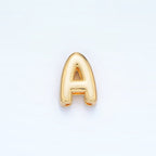 24K Gold Filled 10mm Chubby Minimalist Alphabet Letter Initial Personalized Bead | A1578-A1590
