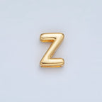 24K Gold Filled 10mm Chubby Minimalist Alphabet Letter Initial Personalized Bead | A1578-A1590