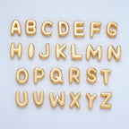 24K Gold Filled 10mm Chubby Minimalist Alphabet Letter Initial Personalized Bead | A1578-A1590