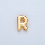 24K Gold Filled 10mm Chubby Minimalist Alphabet Letter Initial Personalized Bead | A1578-A1590