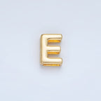 24K Gold Filled 10mm Chubby Minimalist Alphabet Letter Initial Personalized Bead | A1578-A1590
