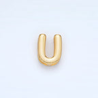 24K Gold Filled 10mm Chubby Minimalist Alphabet Letter Initial Personalized Bead | A1578-A1590