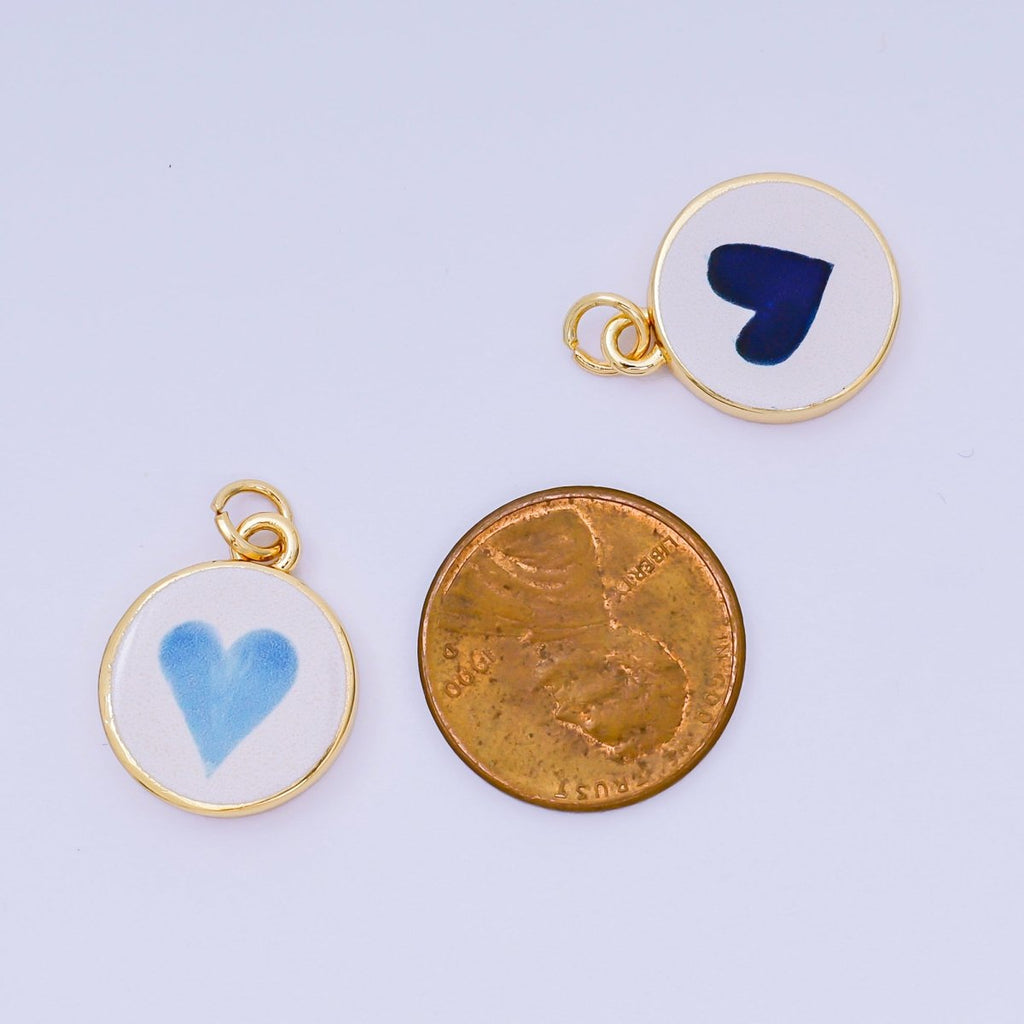 24K Gold Filled 18mm Enamel Art Beach Theme Charm in Palm Tree, Crab, Heart, Lemon, Crab, Sea Shell and Ribbon Bow | AJ-515 AJ-517 AJ-519 AJ-521 AJ-531 AJ-538 AJ-541 AJ-542 AJ-543 AJ-548
