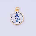24K Gold Filled 18mm Enamel Art Beach Theme Charm in Palm Tree, Crab, Heart, Lemon, Crab, Sea Shell and Ribbon Bow | AJ-515 AJ-517 AJ-519 AJ-521 AJ-531 AJ-538 AJ-541 AJ-542 AJ-543 AJ-548