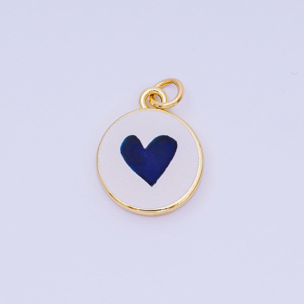 24K Gold Filled 18mm Enamel Art Beach Theme Charm in Palm Tree, Crab, Heart, Lemon, Crab, Sea Shell and Ribbon Bow | AJ-515 AJ-517 AJ-519 AJ-521 AJ-531 AJ-538 AJ-541 AJ-542 AJ-543 AJ-548