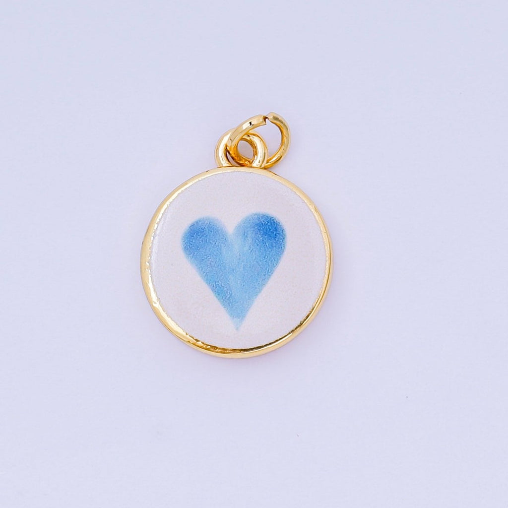 24K Gold Filled 18mm Enamel Art Beach Theme Charm in Palm Tree, Crab, Heart, Lemon, Crab, Sea Shell and Ribbon Bow | AJ-515 AJ-517 AJ-519 AJ-521 AJ-531 AJ-538 AJ-541 AJ-542 AJ-543 AJ-548