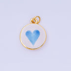 24K Gold Filled 18mm Enamel Art Beach Theme Charm in Palm Tree, Crab, Heart, Lemon, Crab, Sea Shell and Ribbon Bow | AJ-515 AJ-517 AJ-519 AJ-521 AJ-531 AJ-538 AJ-541 AJ-542 AJ-543 AJ-548