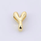 24K Gold Filled 8mm Initial Letter Alphabet Chubby Spacer Bead | AF027 - AF039