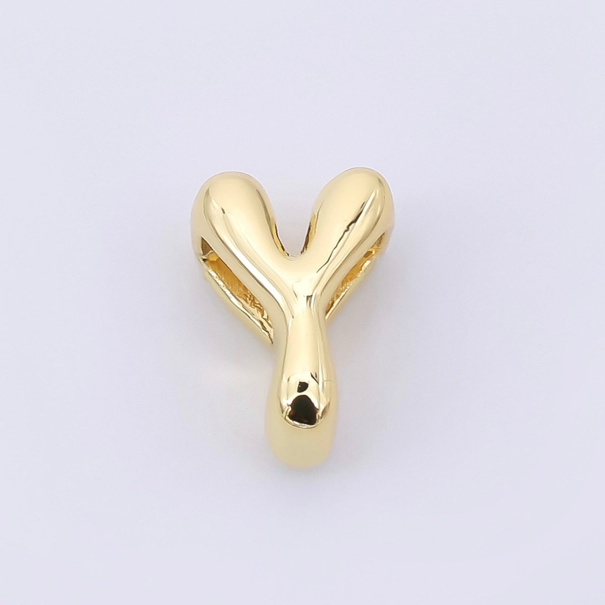 24K Gold Filled 8mm Initial Letter Alphabet Chubby Spacer Bead | AF027 - AF039