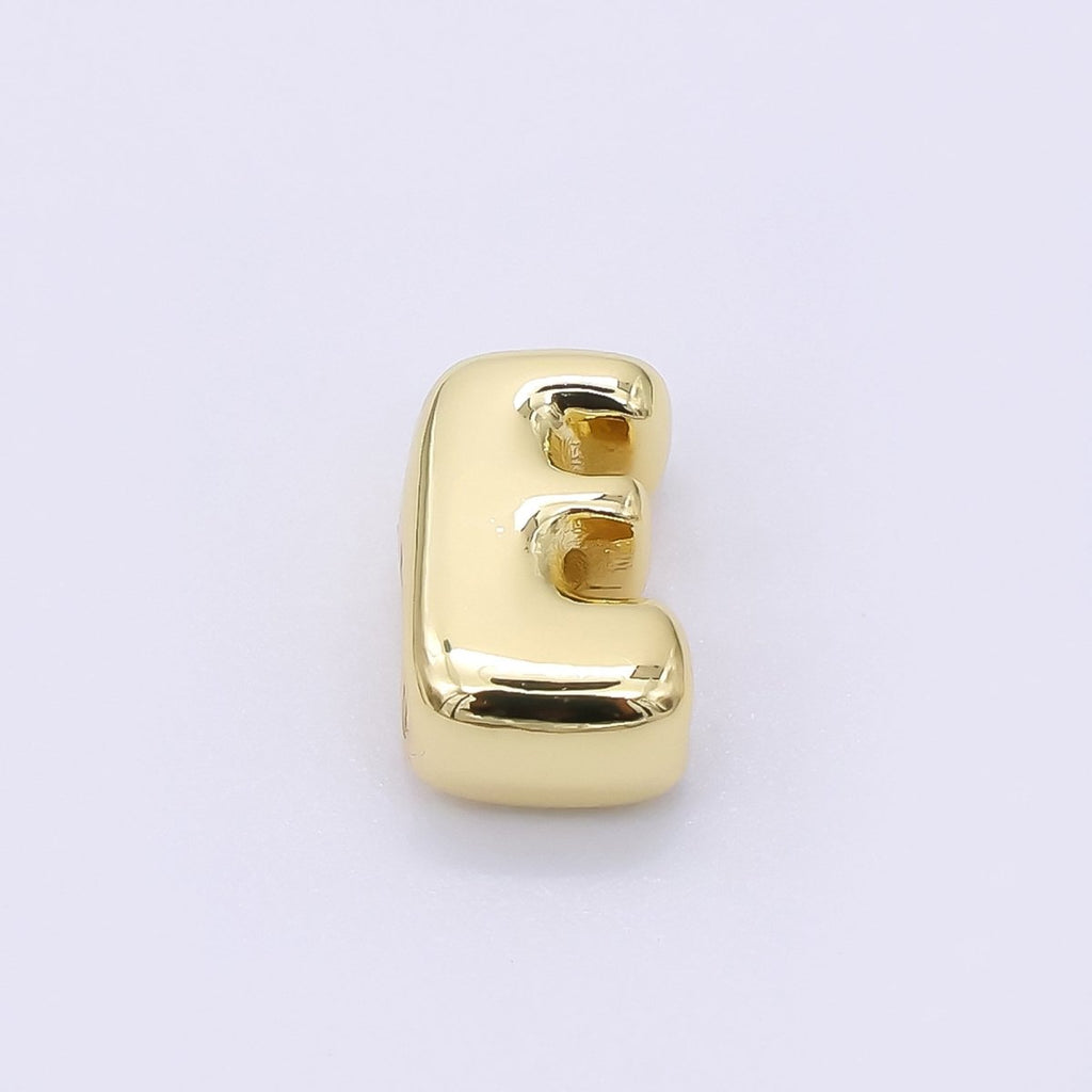 24K Gold Filled 8mm Initial Letter Alphabet Chubby Spacer Bead | AF027 - AF039