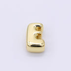 24K Gold Filled 8mm Initial Letter Alphabet Chubby Spacer Bead | AF027 - AF039