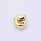 24K Gold Filled 8mm Initial Letter Alphabet Chubby Spacer Bead | AF027 - AF039