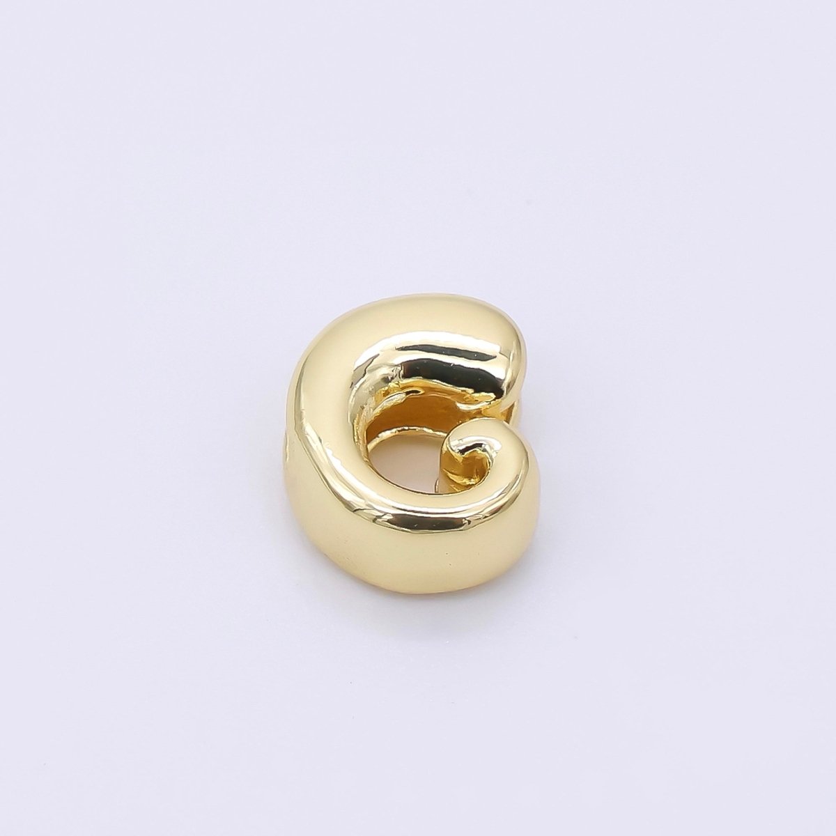24K Gold Filled 8mm Initial Letter Alphabet Chubby Spacer Bead | AF027 - AF039