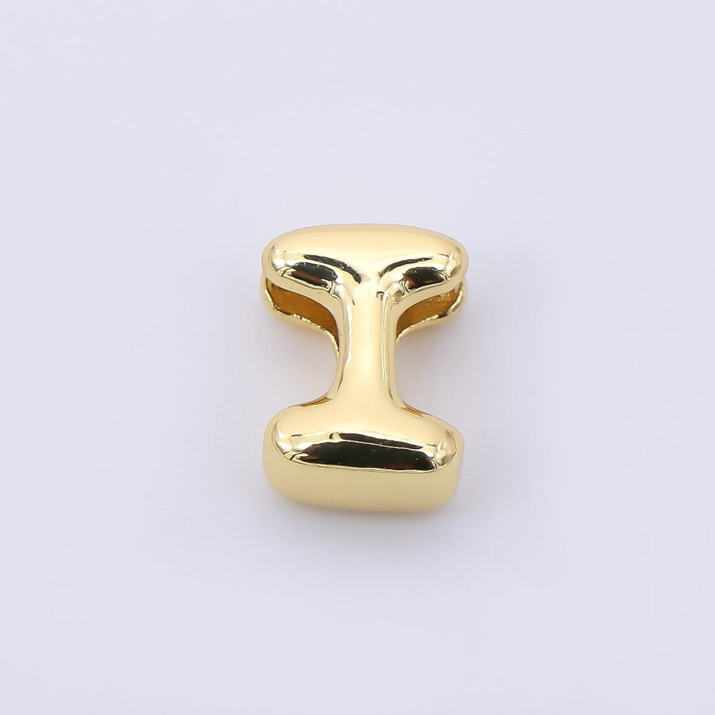 24K Gold Filled 8mm Initial Letter Alphabet Chubby Spacer Bead | AF027 - AF039
