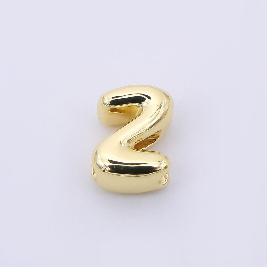 24K Gold Filled 8mm Initial Letter Alphabet Chubby Spacer Bead | AF027 - AF039