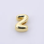 24K Gold Filled 8mm Initial Letter Alphabet Chubby Spacer Bead | AF027 - AF039