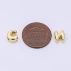 24K Gold Filled 8mm Initial Letter Alphabet Chubby Spacer Bead | AF027 - AF039