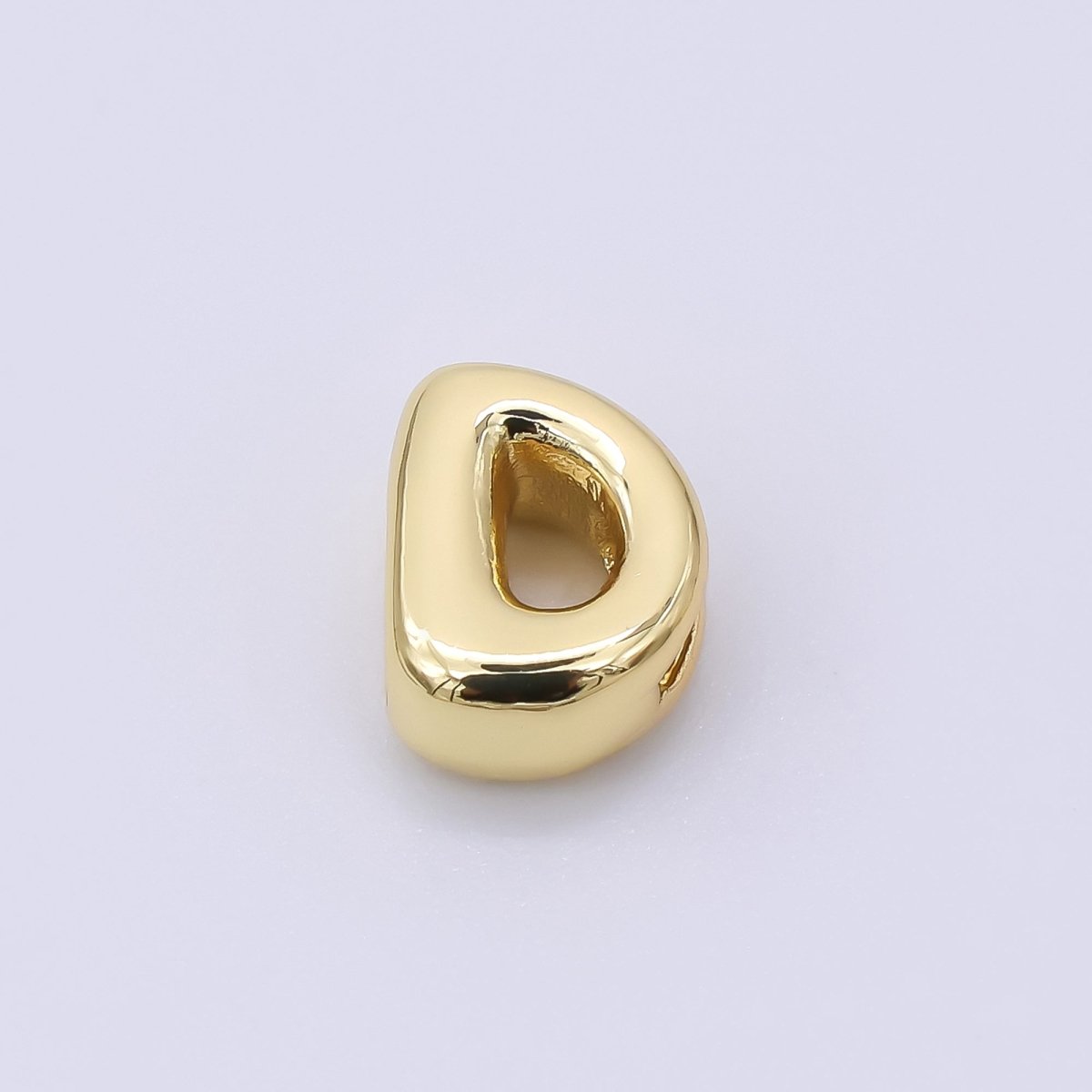 24K Gold Filled 8mm Initial Letter Alphabet Chubby Spacer Bead | AF027 - AF039