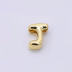 24K Gold Filled 8mm Initial Letter Alphabet Chubby Spacer Bead | AF027 - AF039