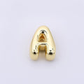 24K Gold Filled 8mm Initial Letter Alphabet Chubby Spacer Bead | AF027 - AF039
