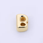 24K Gold Filled 8mm Initial Letter Alphabet Chubby Spacer Bead | AF027 - AF039