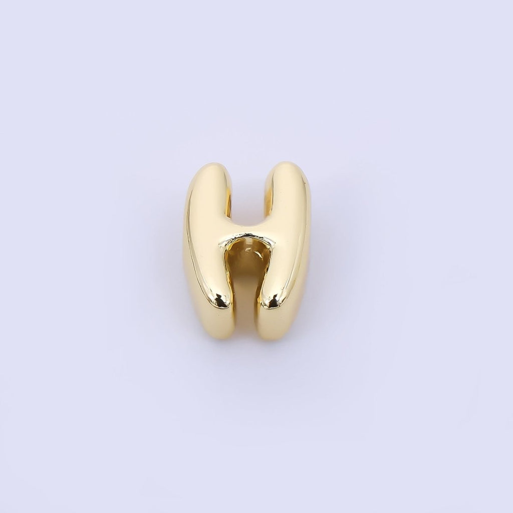 24K Gold Filled 8mm Initial Letter Alphabet Chubby Spacer Bead | AF027 - AF039