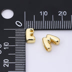 24K Gold Filled 8mm Initial Letter Alphabet Chubby Spacer Bead | AF027 - AF039