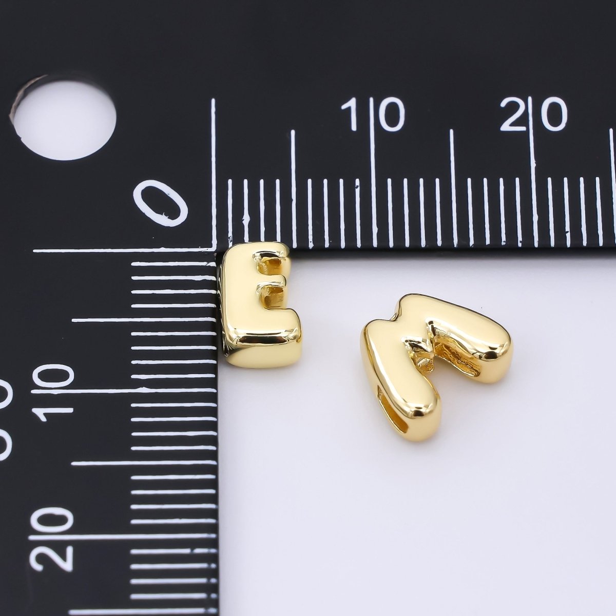 24K Gold Filled 8mm Initial Letter Alphabet Chubby Spacer Bead | AF027 - AF039