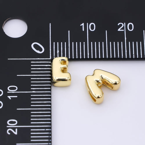 24K Gold Filled 8mm Initial Letter Alphabet Chubby Spacer Bead | AF027 - AF039