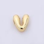 24K Gold Filled 8mm Initial Letter Alphabet Chubby Spacer Bead | AF027 - AF039