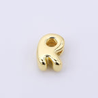 24K Gold Filled 8mm Initial Letter Alphabet Chubby Spacer Bead | AF027 - AF039