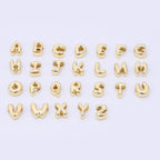 24K Gold Filled 8mm Initial Letter Alphabet Chubby Spacer Bead | AF027 - AF039