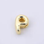 24K Gold Filled 8mm Initial Letter Alphabet Chubby Spacer Bead | AF027 - AF039