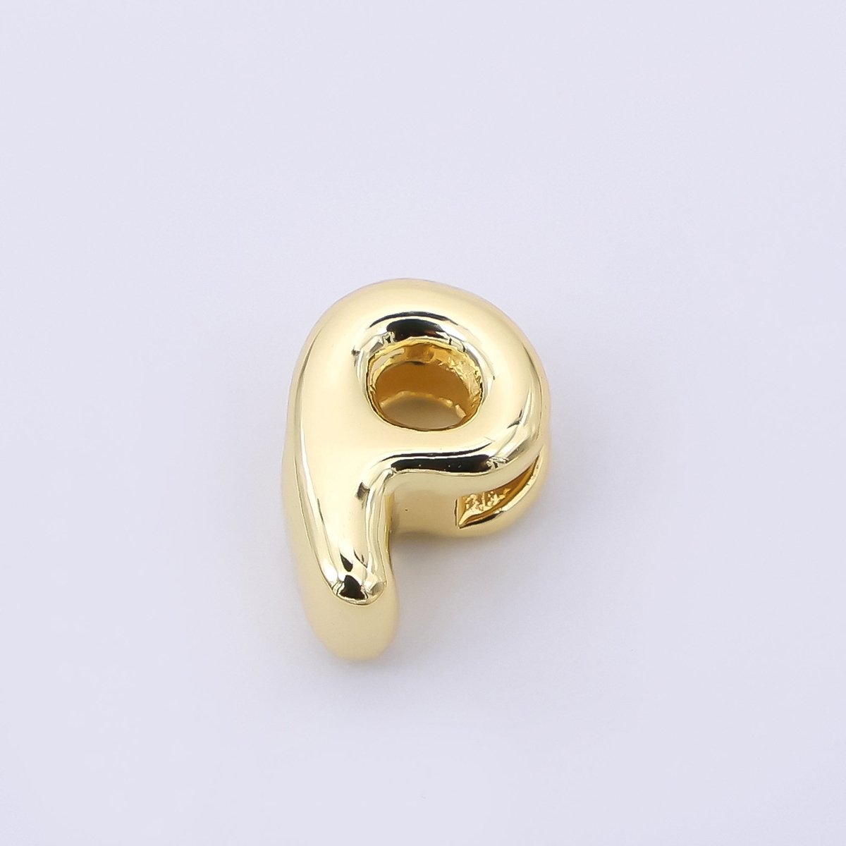 24K Gold Filled 8mm Initial Letter Alphabet Chubby Spacer Bead | AF027 - AF039