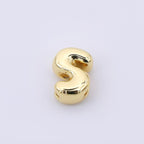 24K Gold Filled 8mm Initial Letter Alphabet Chubby Spacer Bead | AF027 - AF039