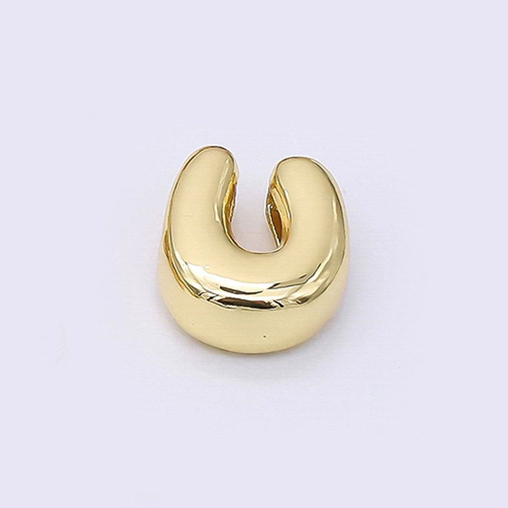 24K Gold Filled 8mm Initial Letter Alphabet Chubby Spacer Bead | AF027 - AF039