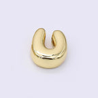 24K Gold Filled 8mm Initial Letter Alphabet Chubby Spacer Bead | AF027 - AF039