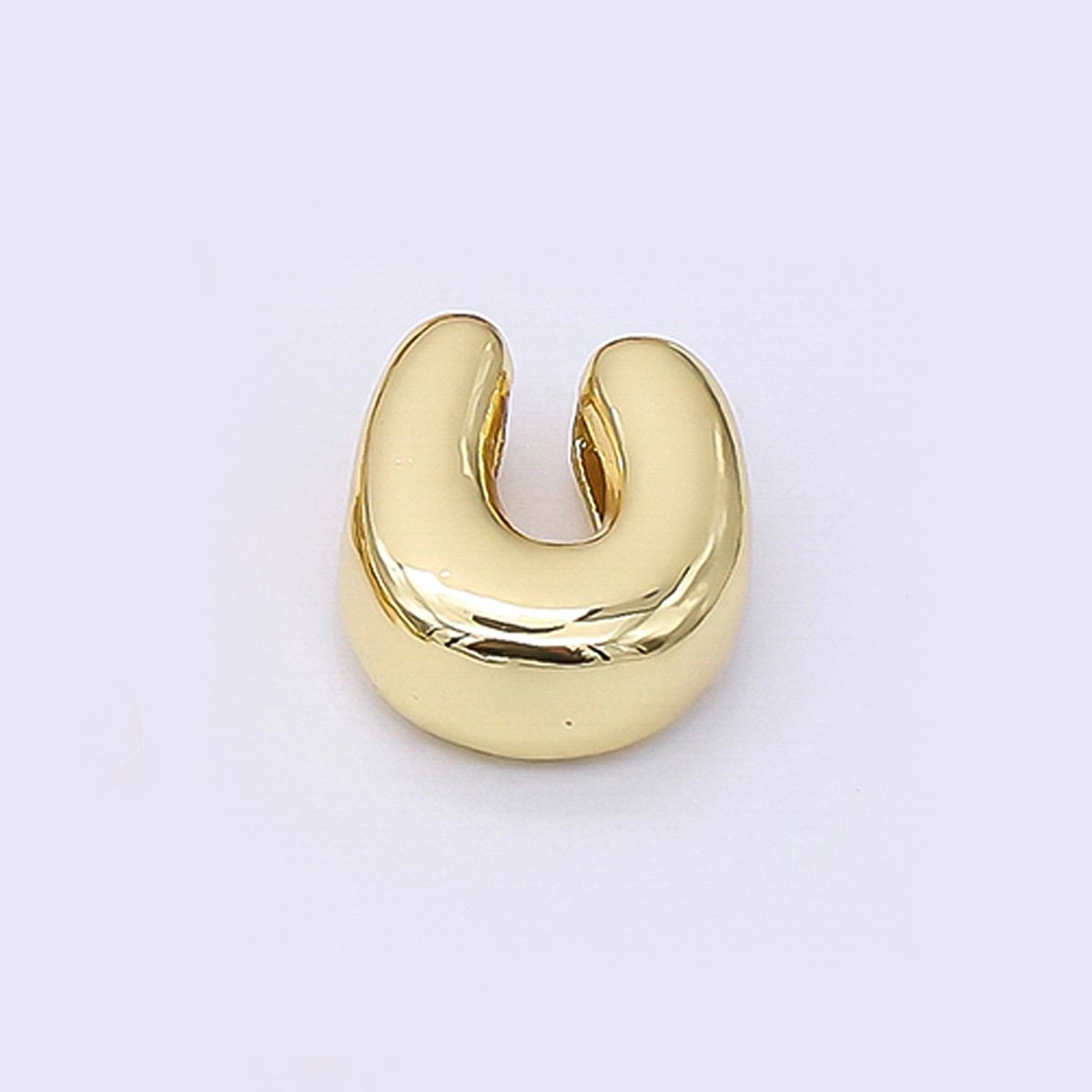 24K Gold Filled 8mm Initial Letter Alphabet Chubby Spacer Bead | AF027 - AF039