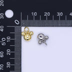 24K Gold Filled 8mm Tiny Mouse Ears Animal Charm in Gold & Silver | AH-580