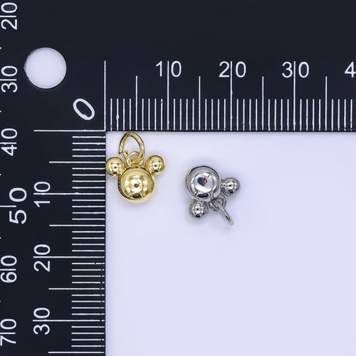 24K Gold Filled 8mm Tiny Mouse Ears Animal Charm in Gold & Silver | AH-580