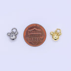 24K Gold Filled 8mm Tiny Mouse Ears Animal Charm in Gold & Silver | AH-580