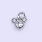 24K Gold Filled 8mm Tiny Mouse Ears Animal Charm in Gold & Silver | AH-580