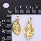 24K Gold Filled Football Sports Equipment Dotted Minimalist Pendant in Gold & Silver | AA1333