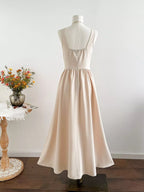 Square Neck Sleeveless A-Line Dress
