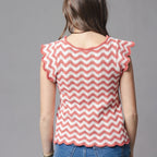 Organic Flutter Sleeve Sweater Top