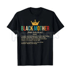 Black Mother Definition T-Shirt – African American Mom Graphic Tee, Remastered Heavy Cotton Mother's Day Top, Soft Lived-In Heavyweight Melanin Queen Shirt, Made in USA