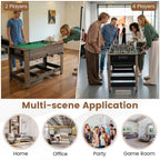 2-in-1 Swivel Foosball and Pool Combo Game Table -Natural